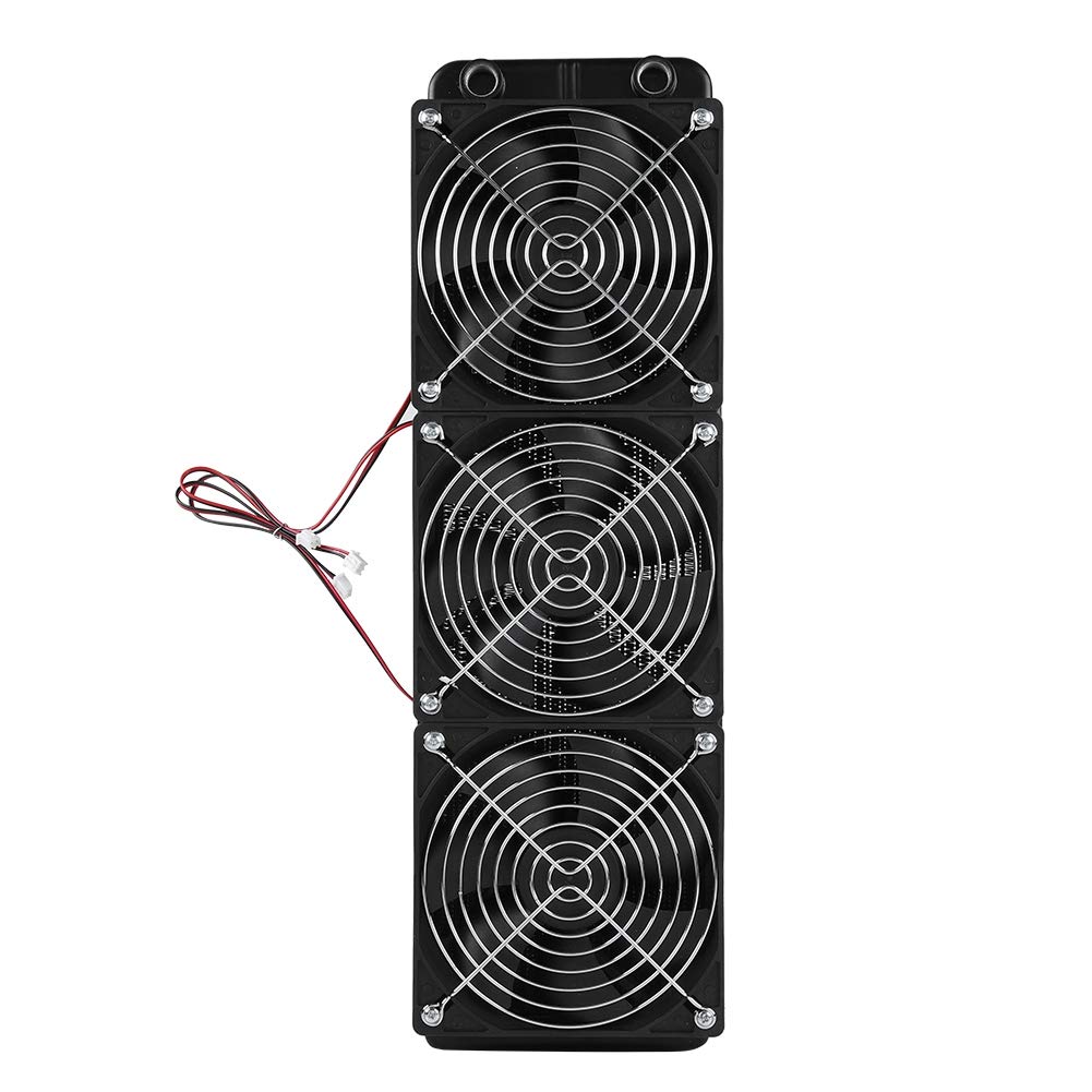 Radiador de refrigeración por agua para CPU con rosca G1/4, intercambiador de calor de aluminio de 18 tubos, incluye ventilador de 120 mm para refrigerador líquido de CPU, gabinete (360 mm)
