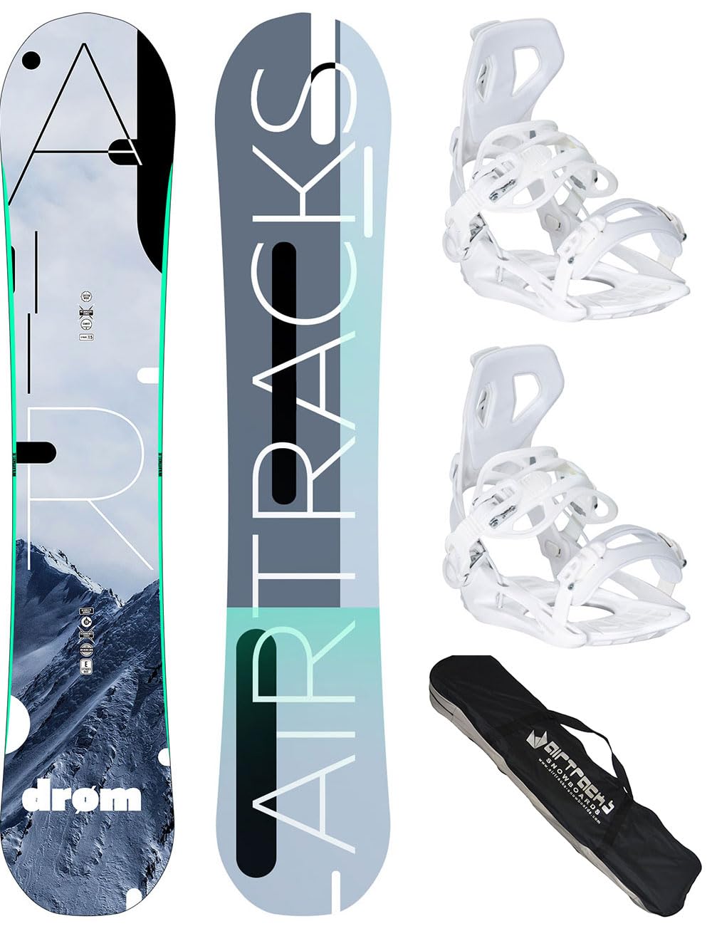 airtracksGraffiti Lady Hybrid Rocker + Set de snowboard pour femme Star W ou Master fastec W + SB Bag144 147 151 cm, Femme, Airtracks Snowboard Set Graffiti Hybrid Rocker + Snowboard Bindung Star