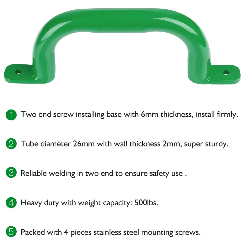 Buy Purife 10'' Metal Playground Safety Handles Green (Pair500LBS