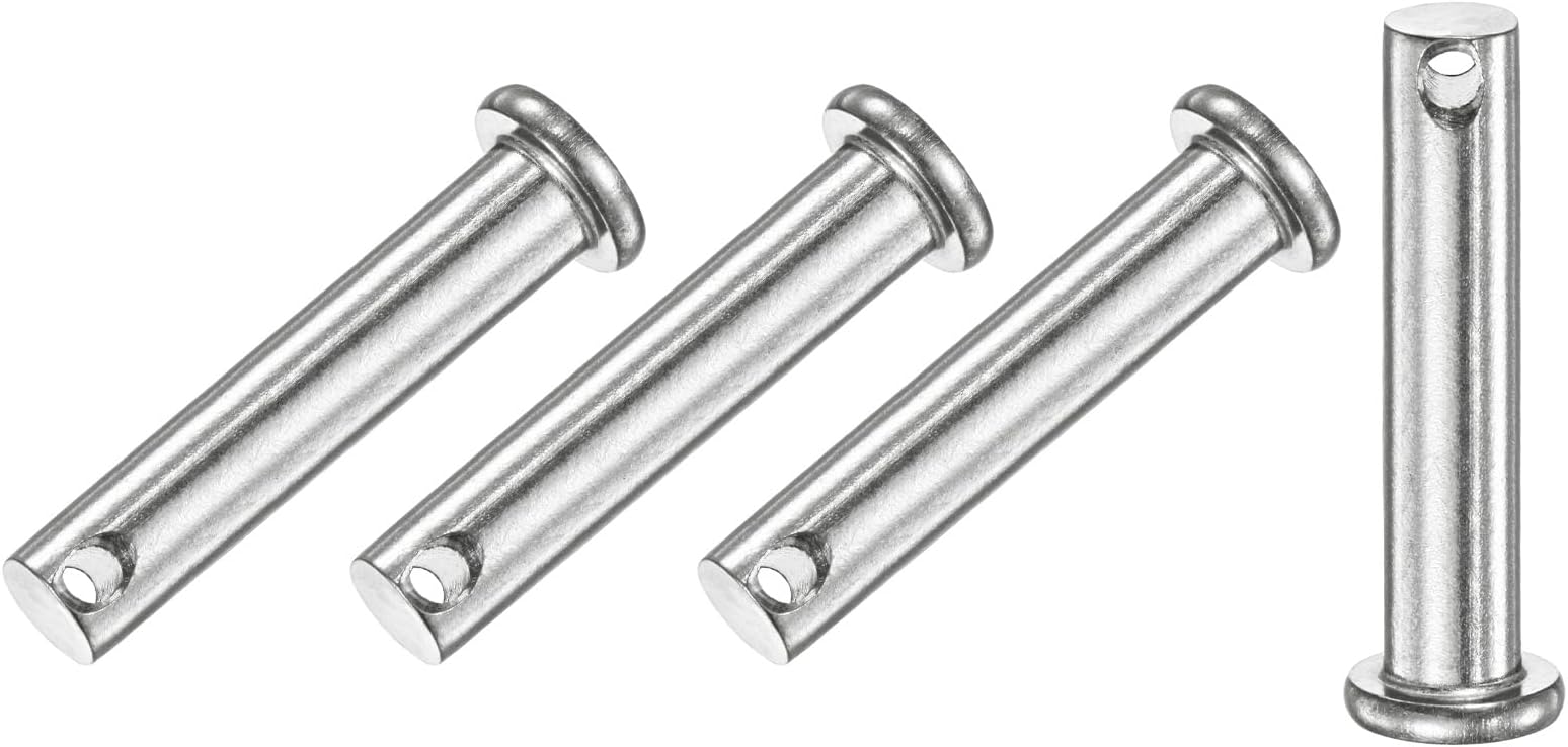 4-Pack Single Hole Clevis Pins, M8 x 40mm 304 Stainless Steel Flat Head Clevis Pins for Mechanical Linkage/Fixed Parts/Ship Rigging, Link Hinge Pin Reusable