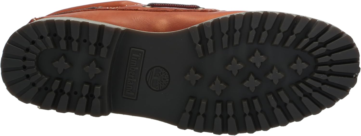 Timberland Men's Authentic 3-Eye Lug Handsewn Boat Shoe, Medium Orange Full Grain, 7.5 M US - Image 4