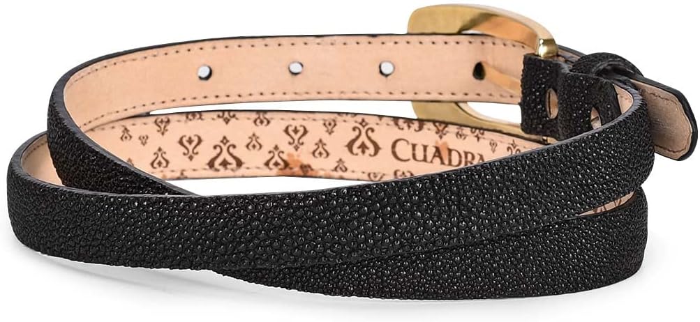 Cuadra Women's Belt in Genuine Stingray Leather Black