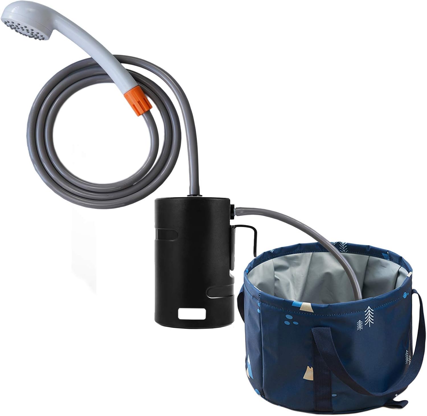B.TAWD Portable Camping Shower, Outdoor Camping Shower Pump with USB