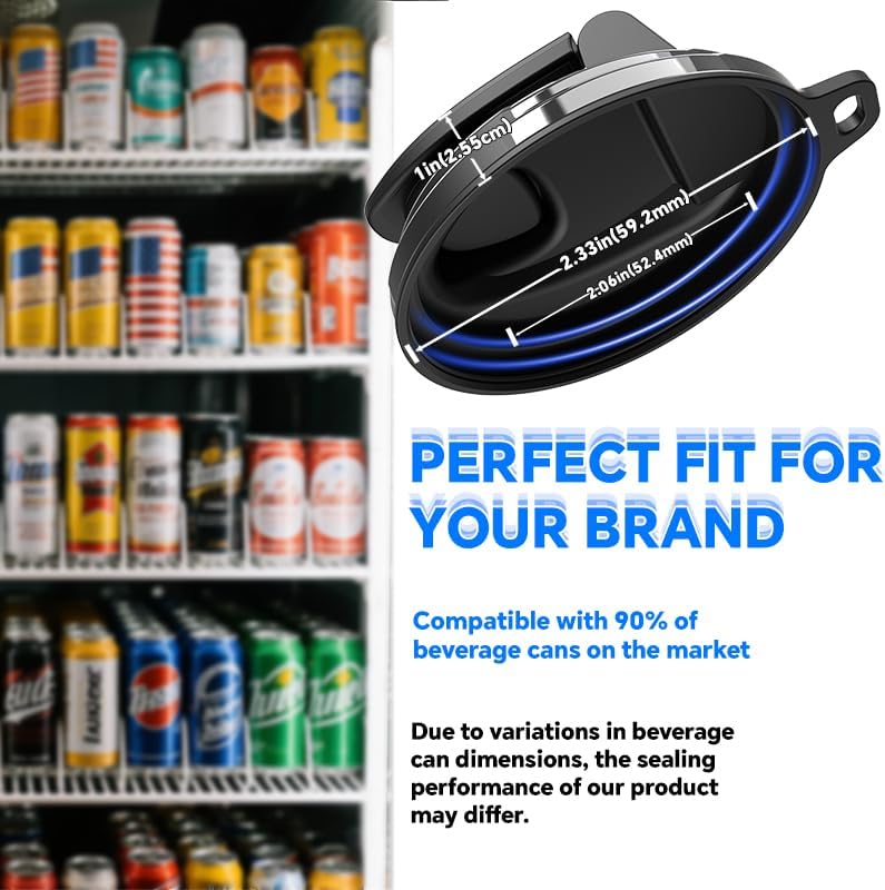 6-Pack Soda Can Lids – Reusable BPA-Free Can Covers for Soda, Beer & Energy Drinks, Universal Fit 202/206 Cans (2.08 & 2.32IN Rims), Helps Keep Drinks Fresh & Clean - Image 5