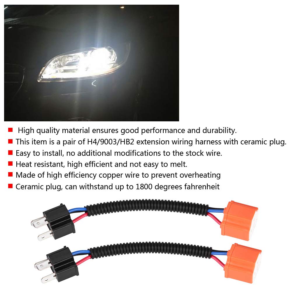 Connecteur Phare H4 ABSOPRO - Kit De 2 Douilles De Câblage Pour Ampoules Voiture 12V