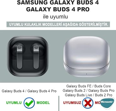 Microsonic Samsung Galaxy Buds 4 Pro Kılıf Airbag Transparan Silikon Füme