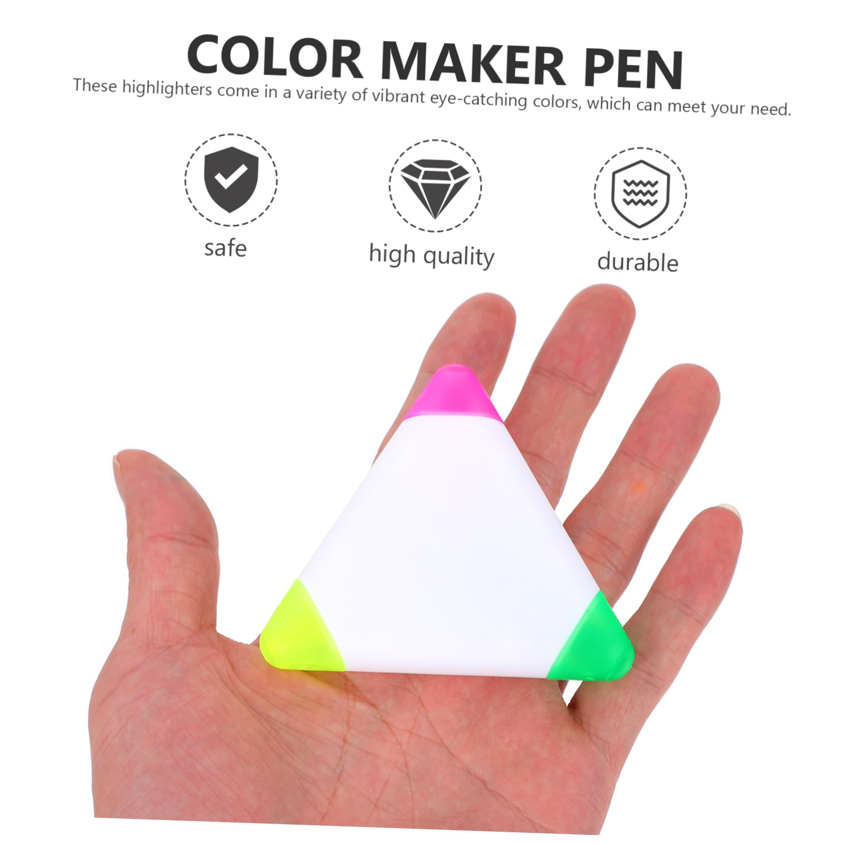 Angoily 3 Set Evidenziatori Triangolari Fluorescenti Colorati Portatili Per Studenti Per Scrittura E Apprendimento Design Ergonomico E Leggero 5 Pezzi*3