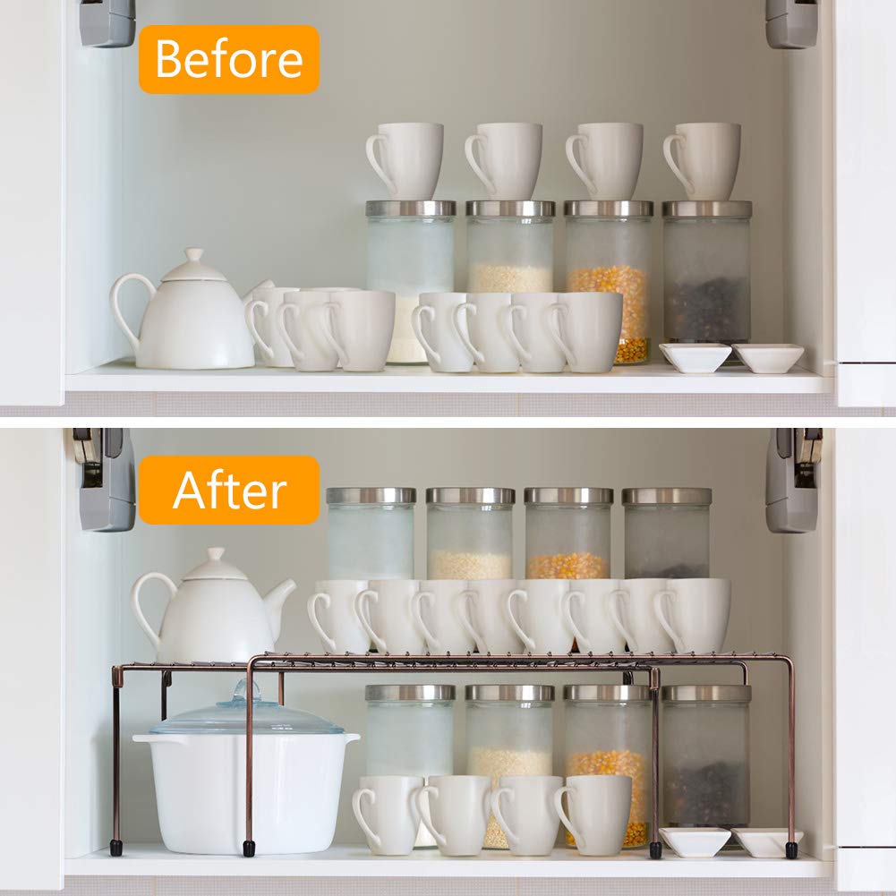 Scaffali Espandibili Zahoken Ripiani Cucina Espandibili Zahoken - Organizzatore Scaffali Regolabile Per Armadi Organizer Mobile Cucina ABS