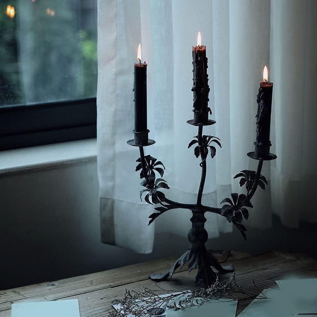 candle-holder Wrought Iron Three Headed Candlestick Decoration Retro Old Family Restaurant Dining Table Decoration Desktop Decoration candlestick, 20010125