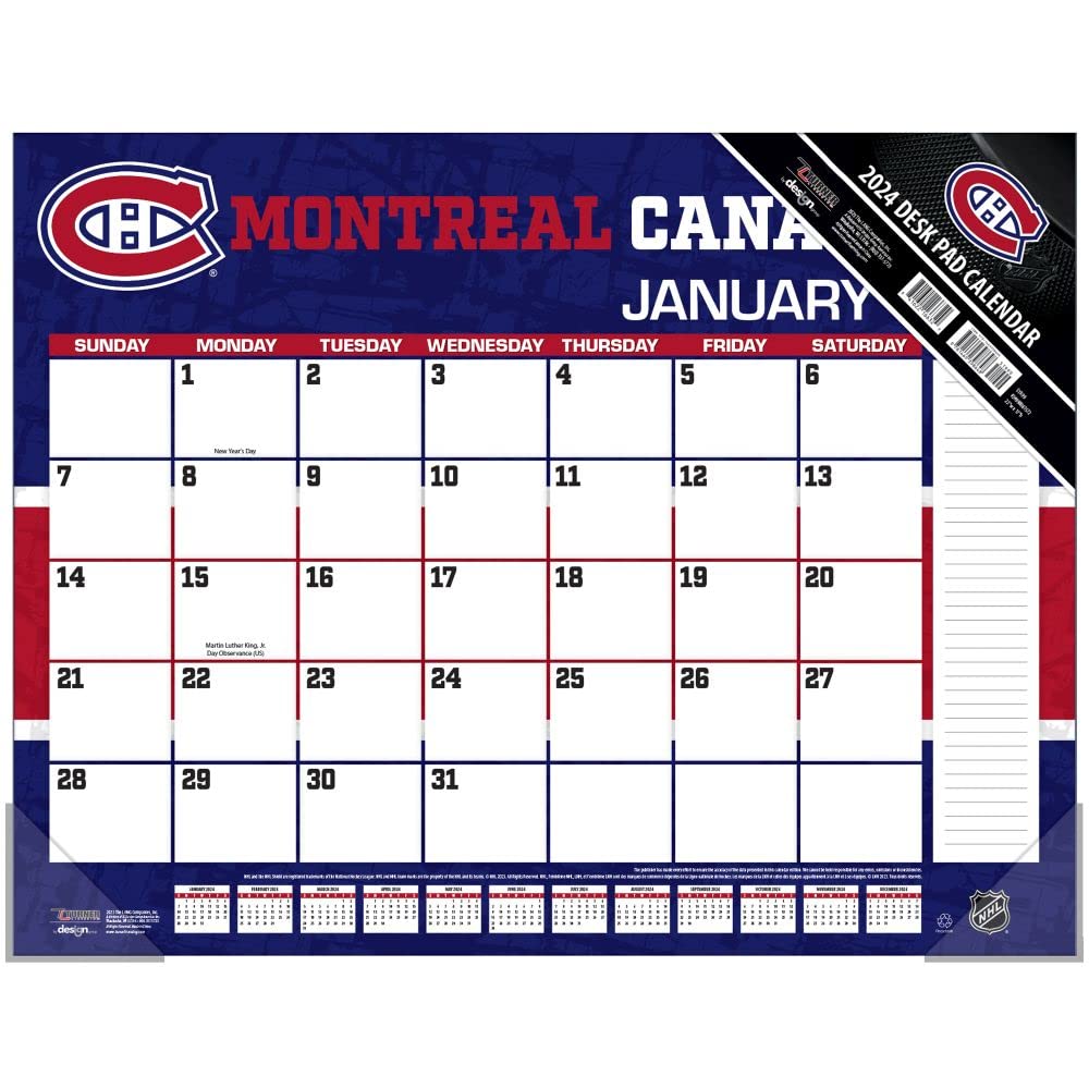 TURNER SPORTS Montreal Canadiens 2024 22X17 Desk Calendar (24998061572)