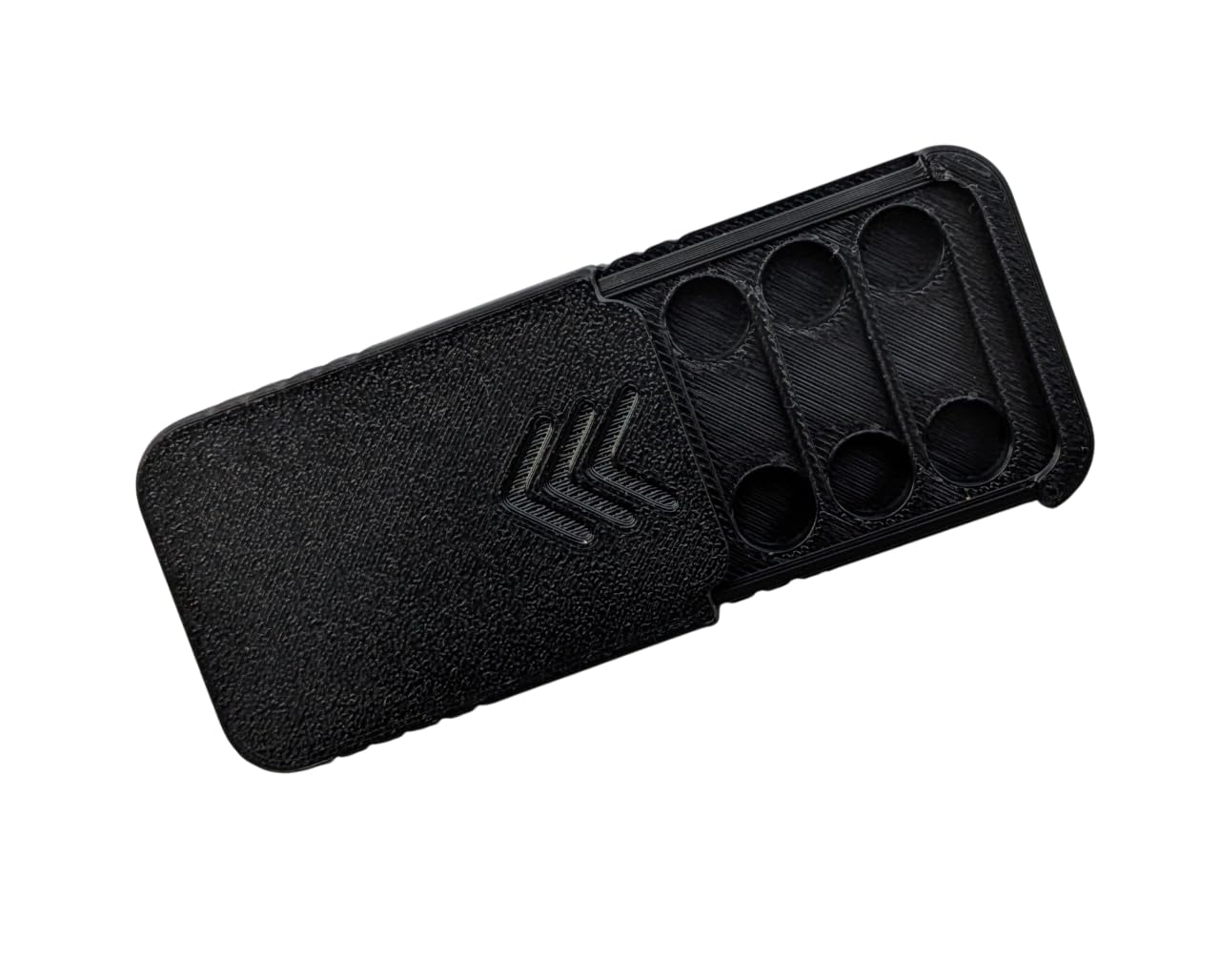 3 Boyz Printz Hearing Aid Battery Case, Pocket Size Storage Container, Holds 6 Size 312 Batteries, Black