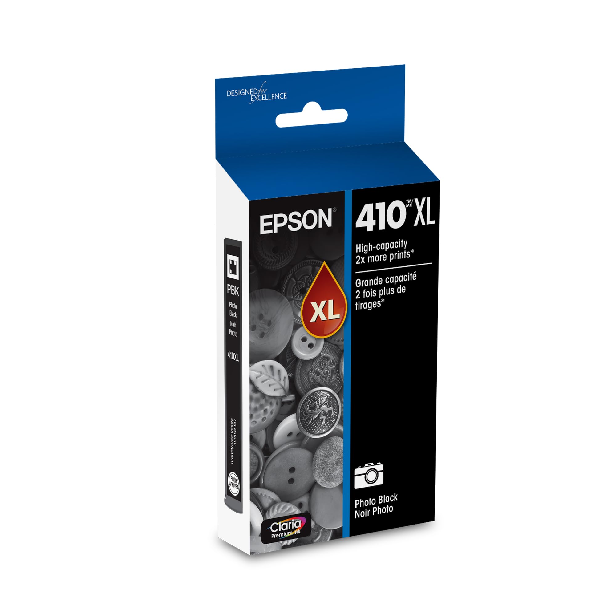EPSON 410 Claria Premium Ink High Capacity Photo Black Cartridge (T410XL120) Works with Expression Premium XP-530, XP-630, XP-640, XP-7100, XP-830