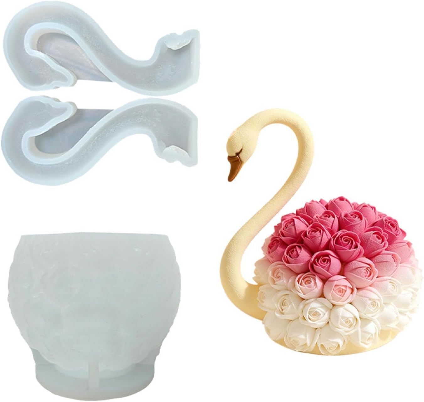 Creative Bird and Floral Designs Food Grade Silicone Baking Mold for Dessert Treats French Rose Pen Bubble Cake Cast
