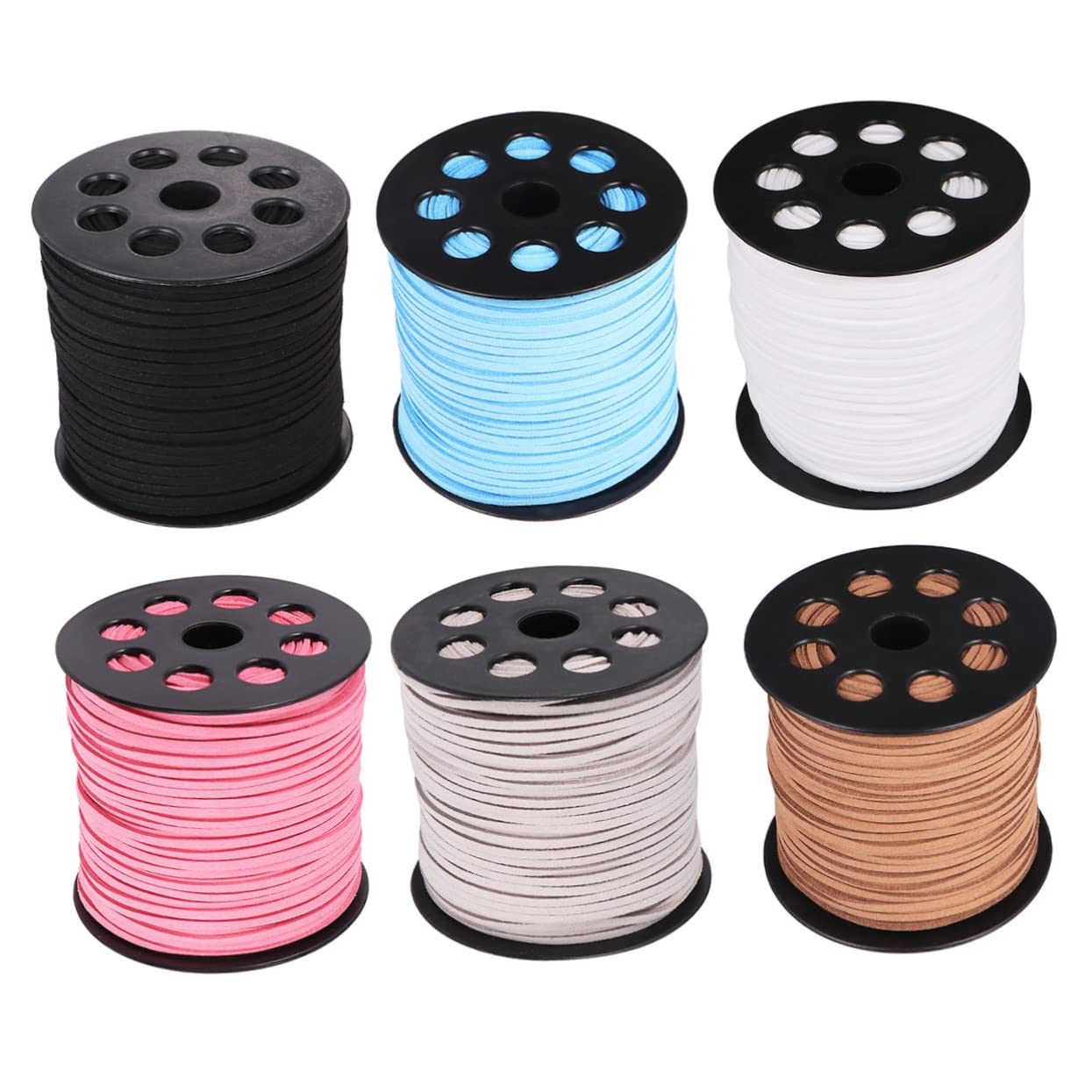 LALAFINA 3rotoli Filo Faux Suede Per Creazioni Di Cordoncino Per Braccialetti e Collane Adatto Per Decorazioni Giocattoli e Moda Rosa Scuro