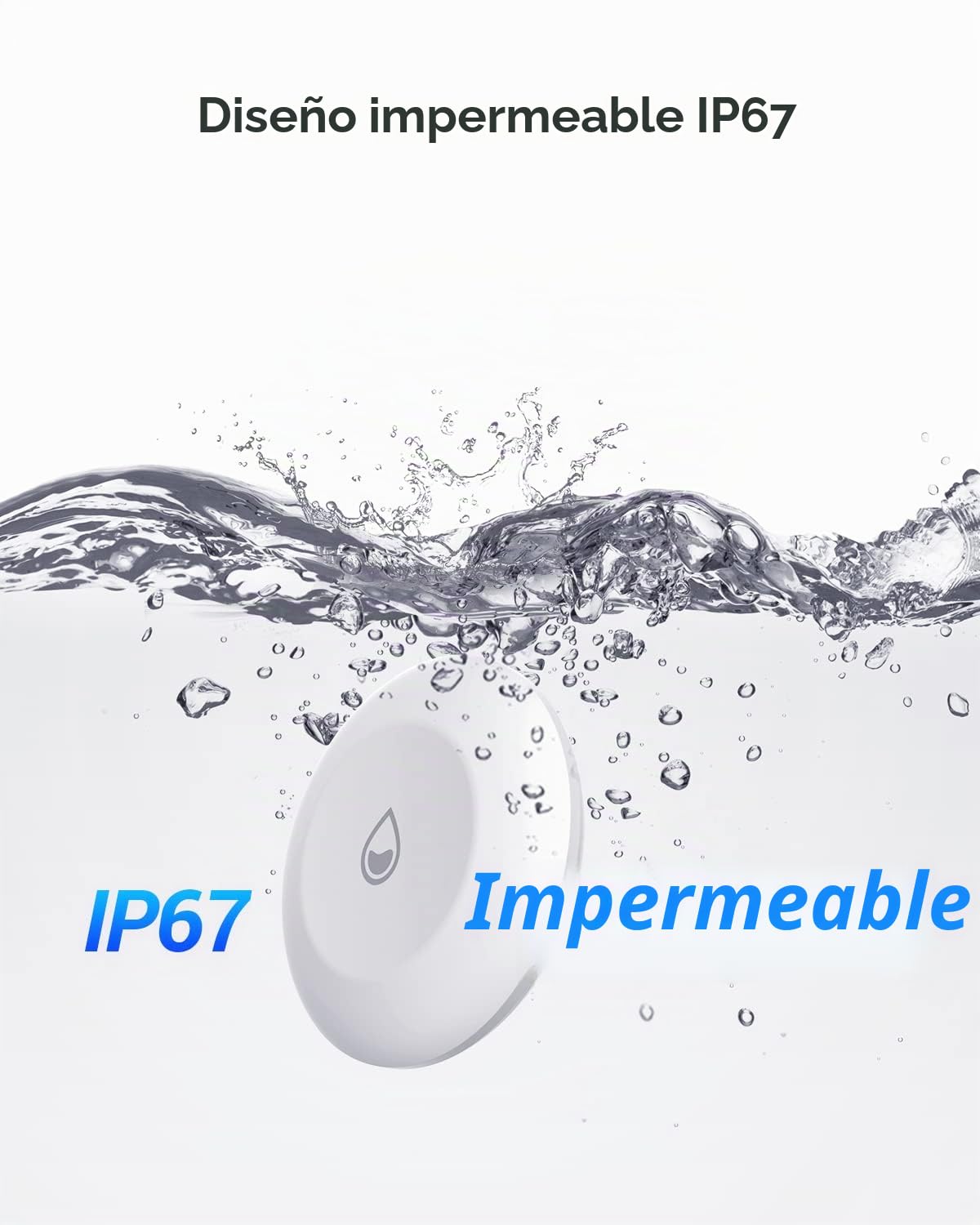 EZVIZ T10C Sensor de Fugas de Agua Inalámbrico, Zigbee, para Control a Distancia y Domótica, Detectar y Alertar fugas, IP 67, Duracion de Batería 365 Días, Requiere Puerta de Enlace A3