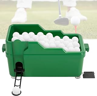 NYANS Automatic Golf Ball Dispenser, Golf Ball Teeing Device Training, Adjustable Height Golf Tee Machine Golf Club Organizer, with 9 Club Jacks, for Indoor Simulations Driving Ranges Green