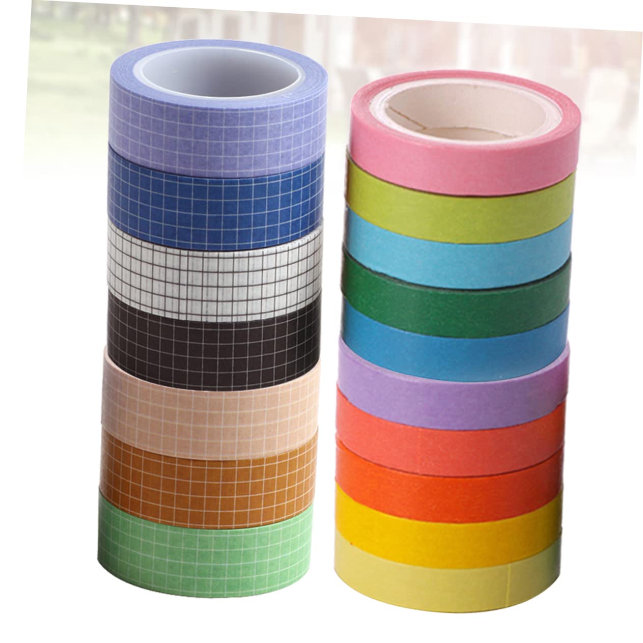 SEWACC 51stücke Teiliges Washi Tape Bunten Farben Und Mustern Dekoratives Klebeband Für Scrapbooking Journaling Und -projekte Gemustert Einfarbig Hochwertige Langlebige Materialien Für