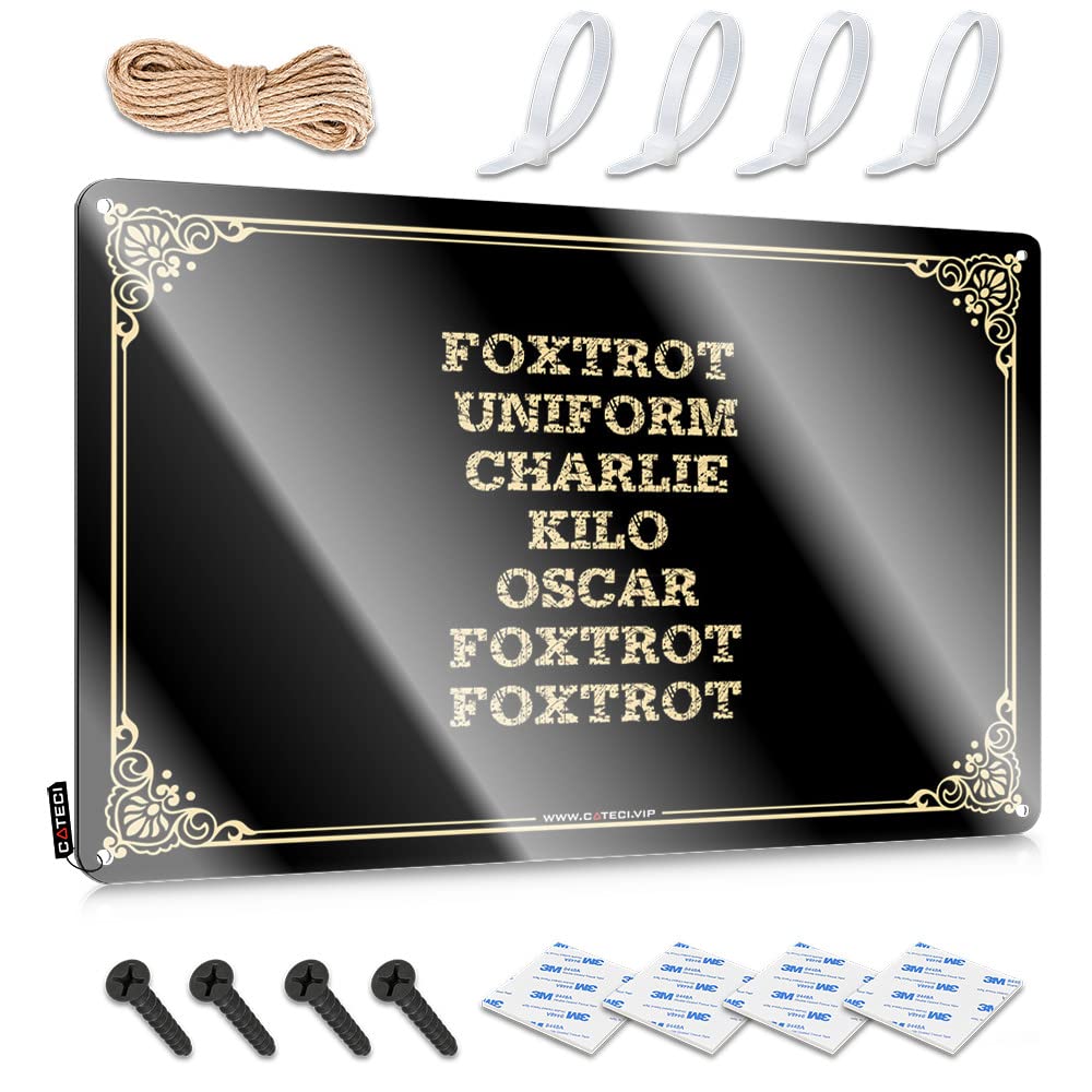Matal Sign Artwork Vintage Style | Foxtrot Uniform Charlie Kilo Oscar Foxtrot Foxtrot Sleek Welcome Home Decor(20X30CM)