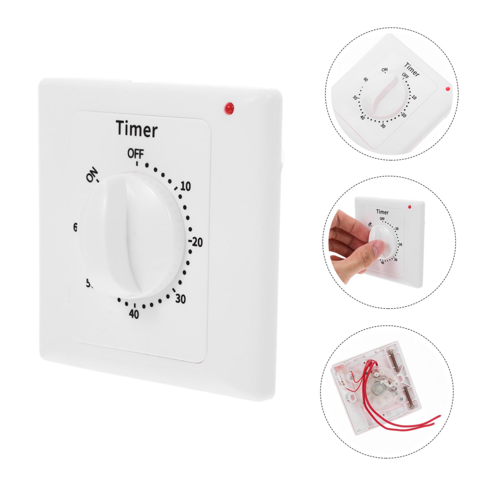Homoyoyo Mechanische Zeitschaltuhr für Innenbereich mit Weißem Abs Gehäuse Präzise Zeitsteuerung für Licht und Elektrische Geräte für Innengebrauch