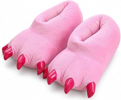 IBAIOU Unisex Paw Claw Slippers Funny Animal Plush Costume Shoes Plush Fuzzy War