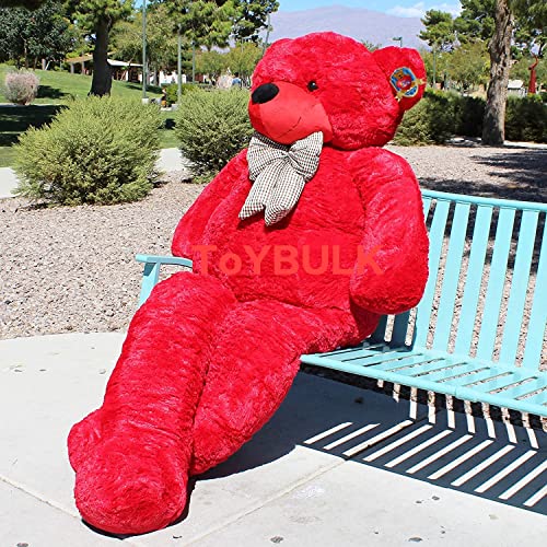 Image of 6-Foot Soft Toy - Big Stuffed Plush for Gift, Cuddly Toy for Birthday, Valentine or Anniversary, Perfect for Kids, Wife, Girlfriend, Husband (Red)