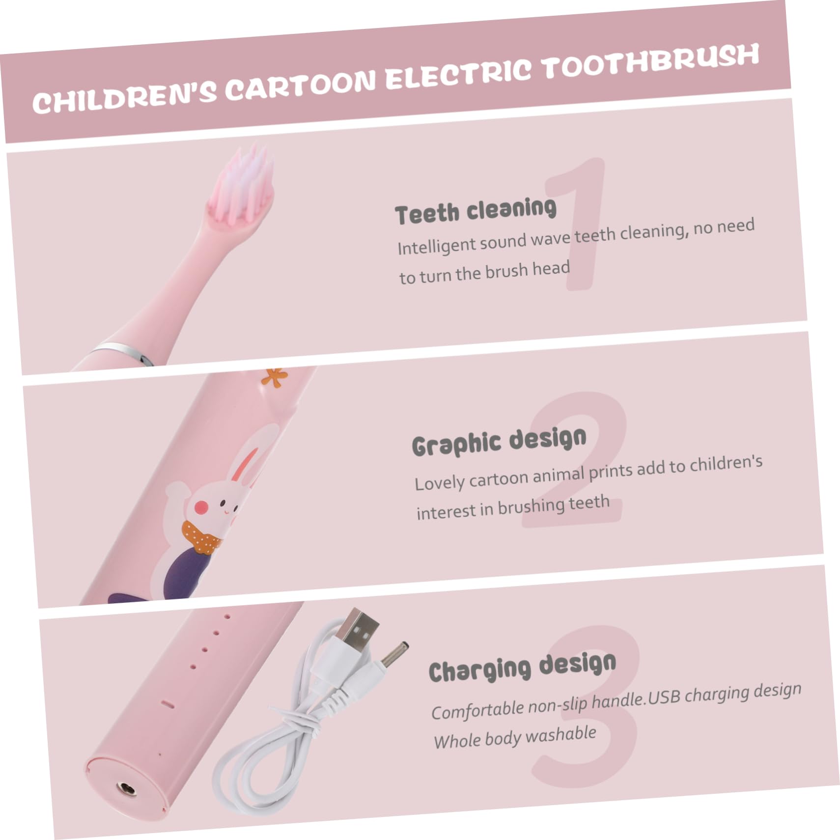 FOMIYES 2 Set Di Spazzolini Elettrici Per Ragazzi E Ragazze Igiene Orale Spazzolino Portatile Per Bambini Setole Morbide Design A Cartoni Animati Accessorio Per Lavarsi I Denti