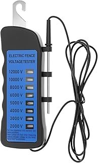 QWORK Electric Fence Voltage Tester, 12KV Fence Tester, 8 Neon Lights Testing Tool, Fault Finder for Farms