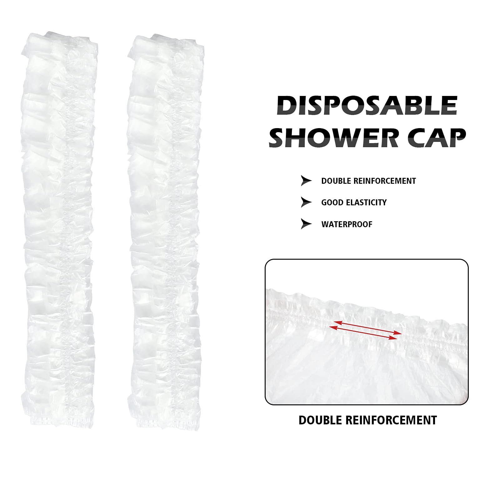 JOOTUEPO 100 Pcs Shower Caps Disposable, Waterproof Thick Shower Hat - Image 3