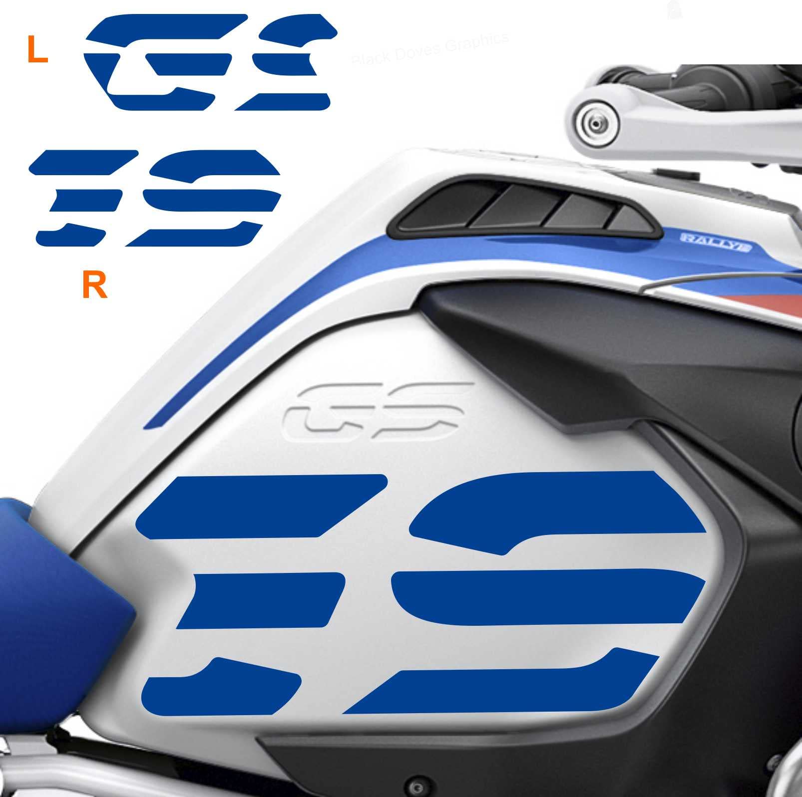 2 Aufkleber Für Tankseiten BMW R 1200/1250 GS Adventure LC (2013-2021) – Schwarz/blau
