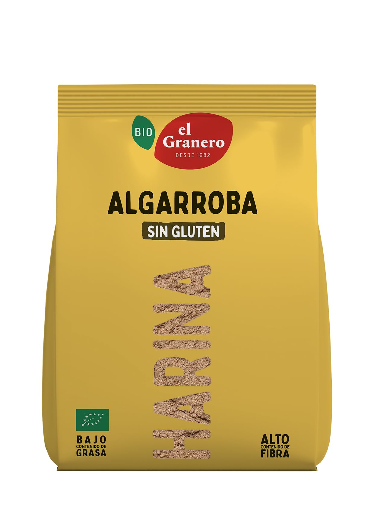 El Granero Integral - Harina de Trigo Algarroba BIO Sin Gluten- 500 g - Sin Gluten - Rica en Fibra y Nutrientes - Mejora la Digestión - Apta para Veganos y Celiacos