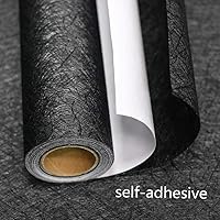 Vista 2 de Papel adhesivo negro para despegar y pegar, para armarios y cajones, papel tapiz texturizado de seda en relieve, autoadhesivo, extraíble, forro
