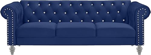 swoon blue velvet sofa