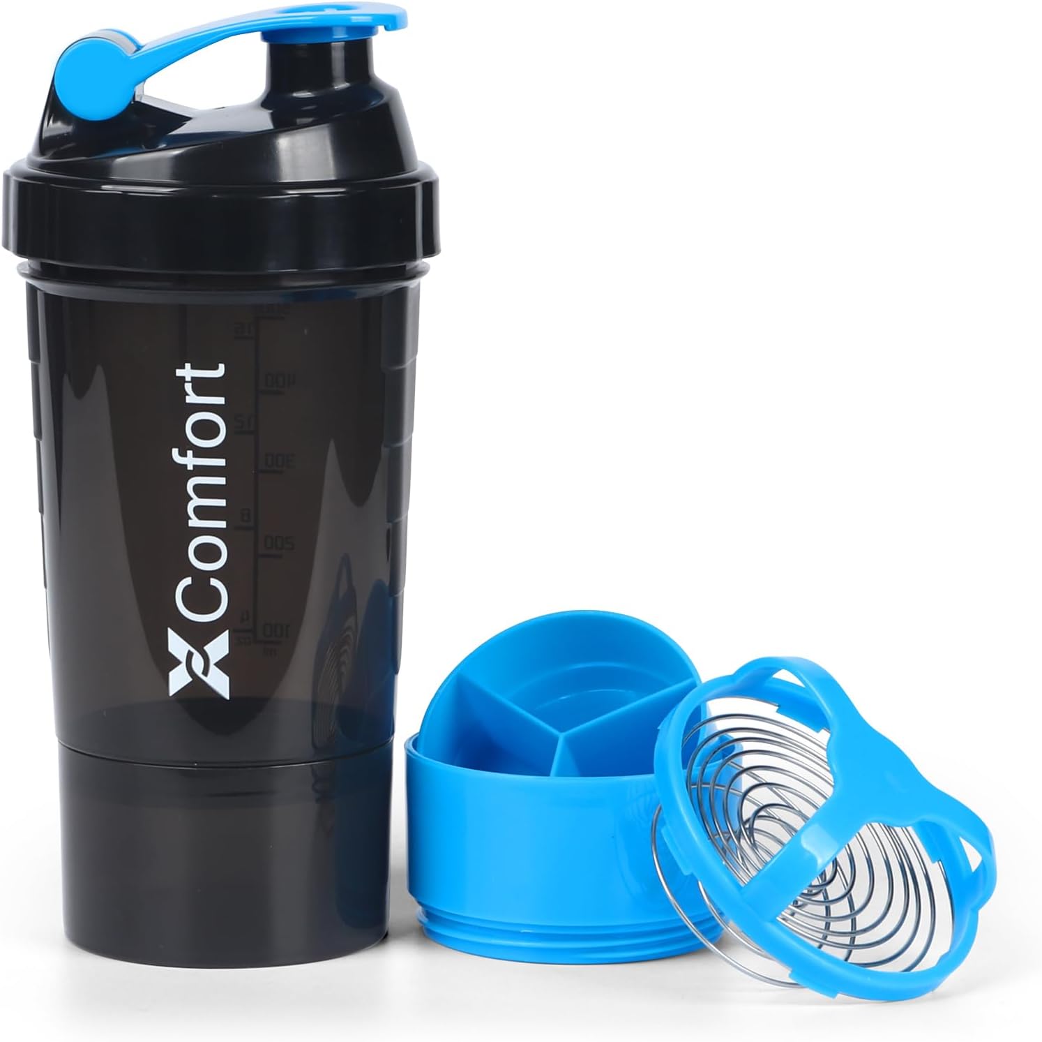 Shaker Bottle,16 OZ Protein Shaker Bottle with Mixing Ball and Powder Storage Container,100% Leakproof,Shaker Cups for Protein Shakes,Pre Exercise Bottle for Health club Outside,BPA FREE,Blue Shaker Bottle,16 OZ Protein Shaker Bottle with Mixing Ball and Powder Storage Container,100% Leakproof,Shaker Cups for Protein Shakes,Pre Exercise Bottle for Health club Outside,BPA FREE,Blue