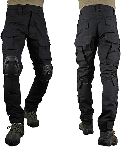 Miniatura 2 de Multicam - Pantalones tácticos para hombre, varios bolsillos, camuflaje militar, airsoft, combate, caza, pantalones con rodilleras