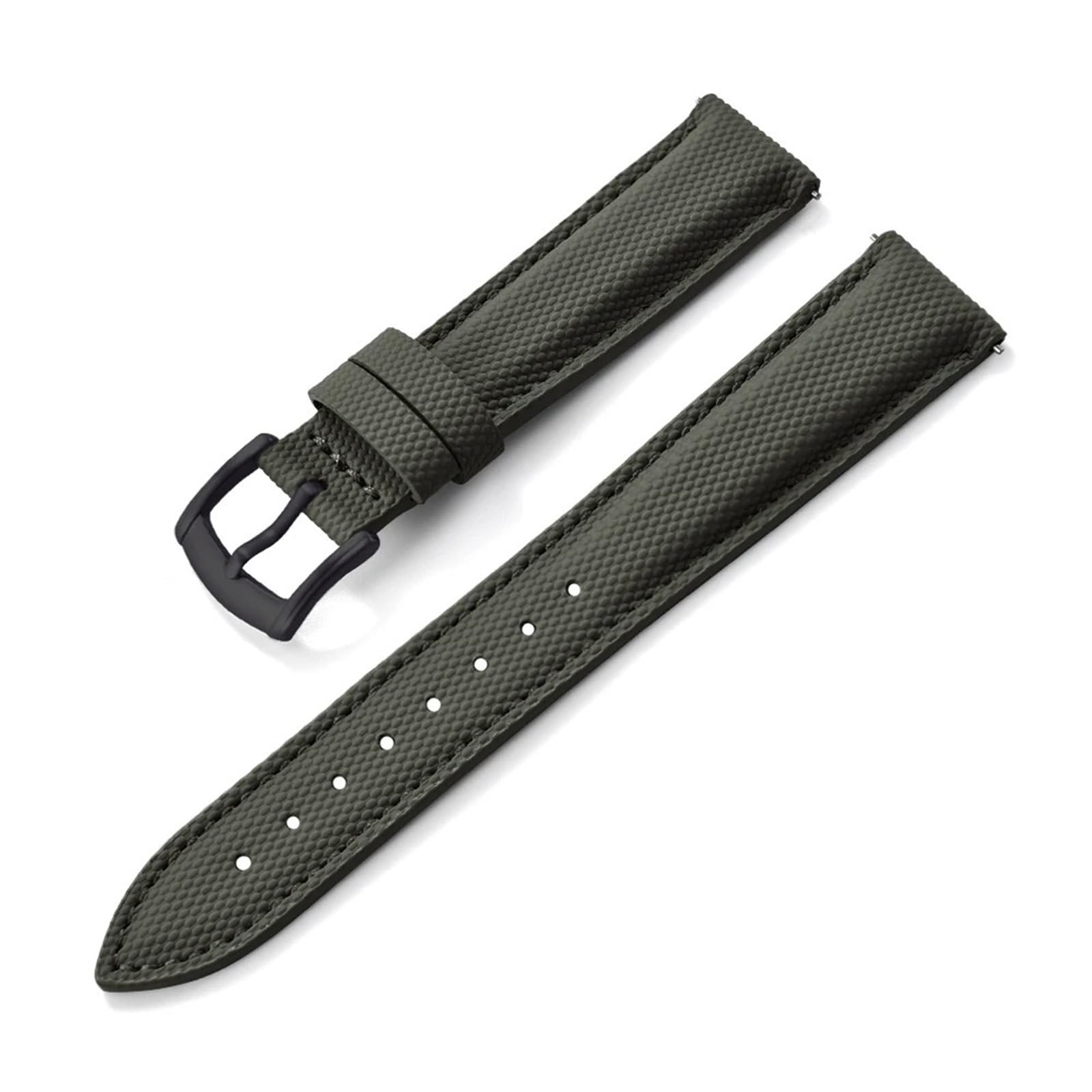 Generico Correa deportiva de liberación rápida de lona para vela - Nylon, ajuste universal de 18-22 mm (Green-Black Buckle,19 mm)