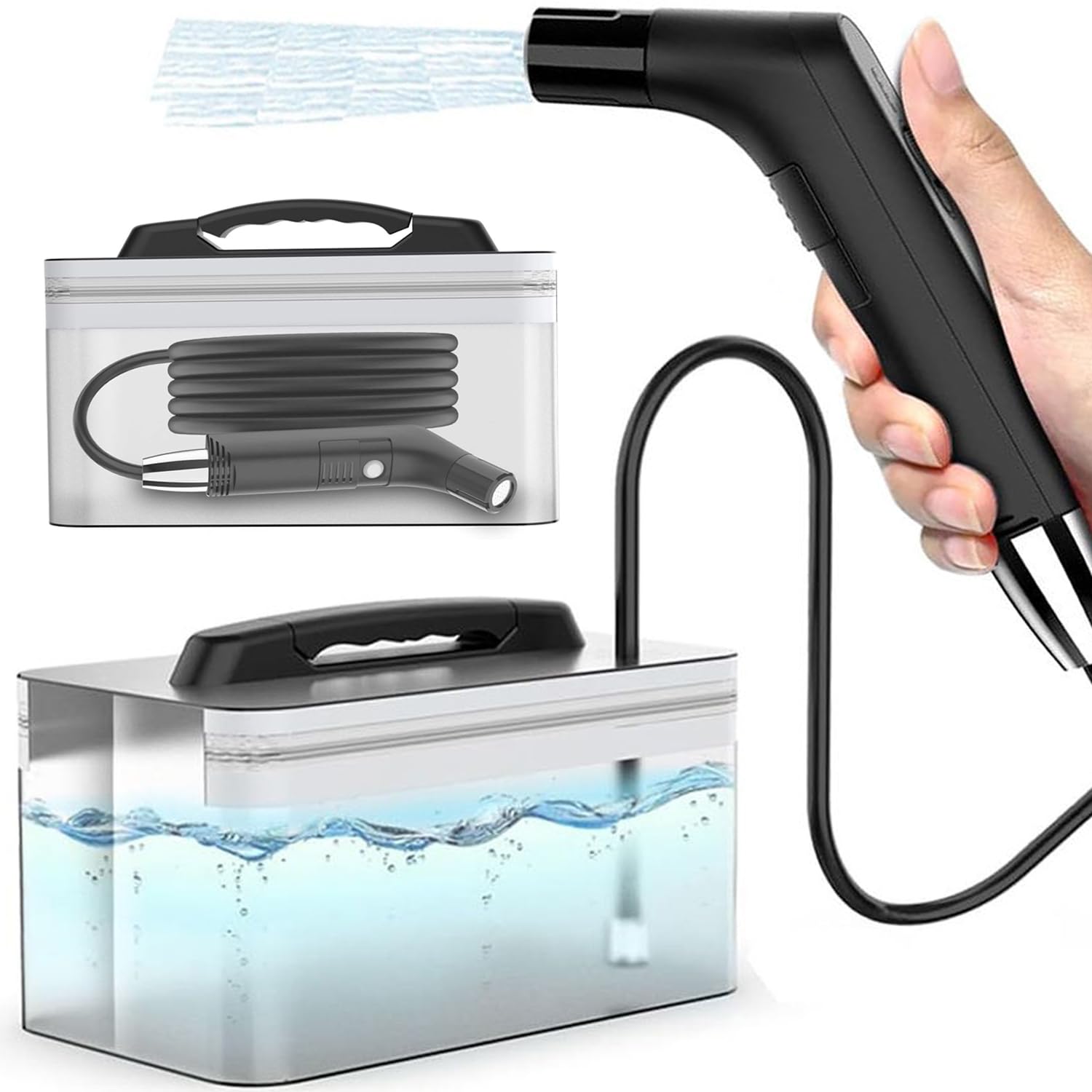Zooma Przenośny bidet podróżny, elektryczny spray 2,3 l, ładowalny, ręczny bidet toaletowy, do higieny osobistej, kemping