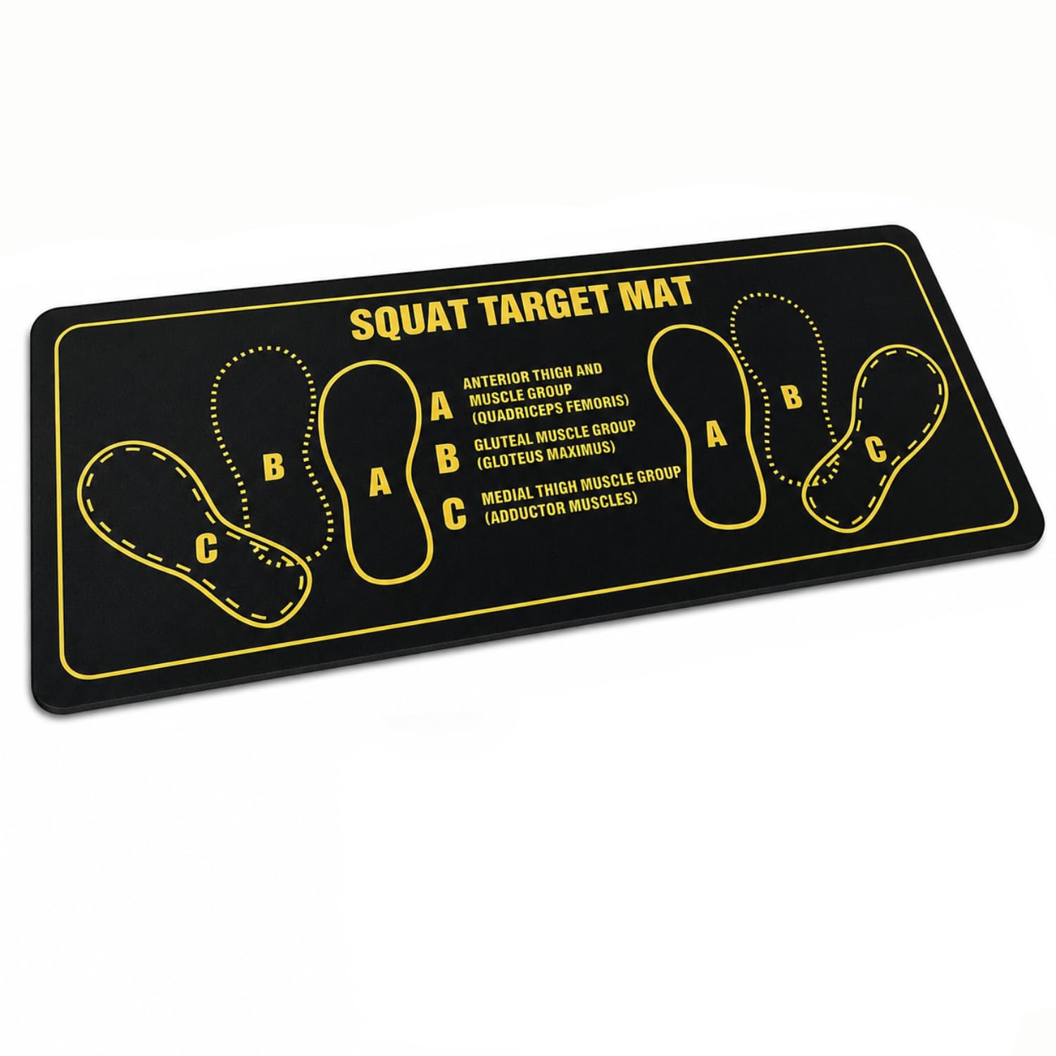 Squat Target Mat with Foot Position Guide, 82.5x35 cm (Black) | 3-Layer High-Density Foam, Non-Slip Textured Surface, Targets Glutes & Quads, Lightweight & Portable, Home Gym & Pilates Use-image-40