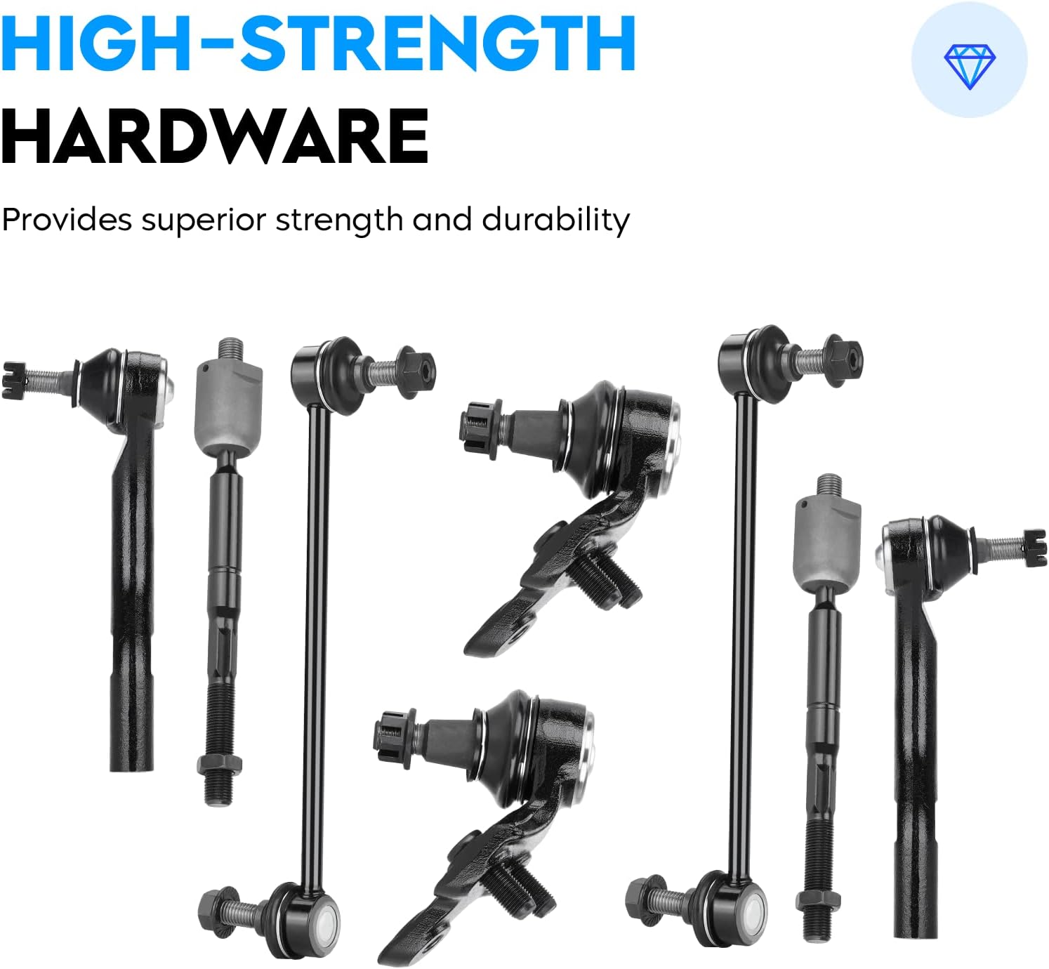 10PCS Front Lower Control Arm w/Ball Joint for Toyota Camry Lexus ES300 2002-2003, Tie Rod Ends + Sway Bar Left & Right Suspension Kit K620334 K620333 K90346 K90347 EV420 ES3600 ES3601 K90344