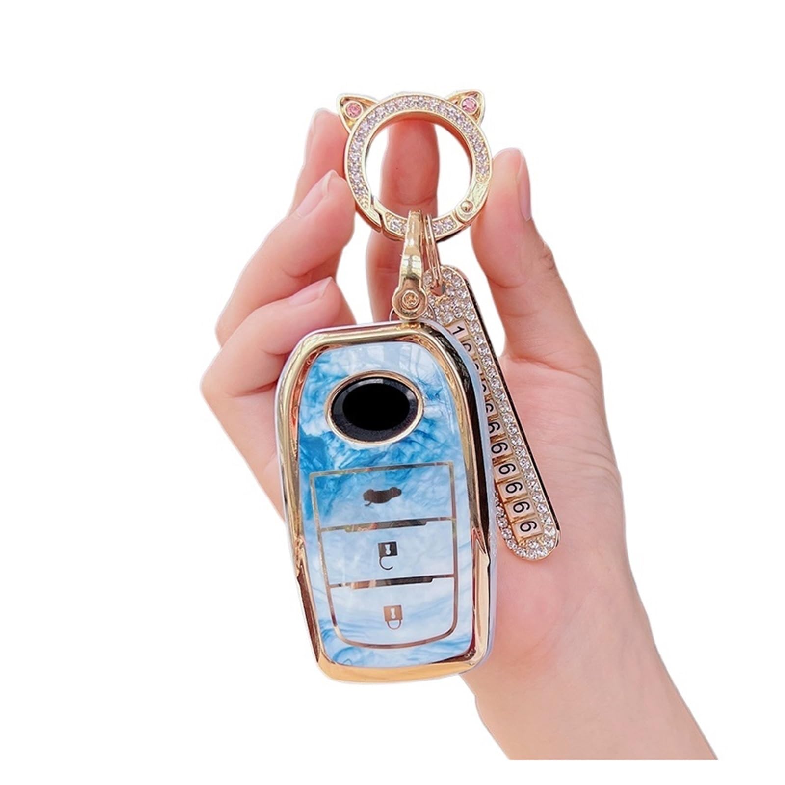 Guscio Chiave Telecomando Per Toyota RAV4 Prius Camry Corolla CHR C-HR Land Cruiser Prado 2 3 Bottoni TPU Copertura Della Cassa Chiave Dell'automobile Portachiavi Accessori(APRICOT)