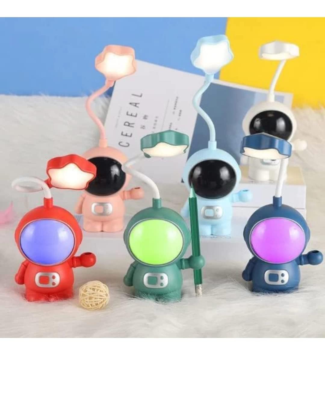 Youth Enterprises Astronaut Moon Night Light Rechargeable LED Spaceman Baby Kid Bedroom Bedside Table Desk Lamp-image-1