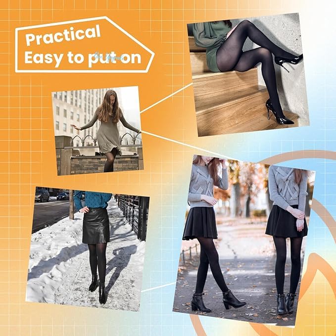 Image of Brachy Women's Warm Fur Stockings | Thermal Fleece-Lined High Waist Pantyhose | Stretch Footed Winter Leggings with Socks -(BCA FULLFURJEGQ1-P)
