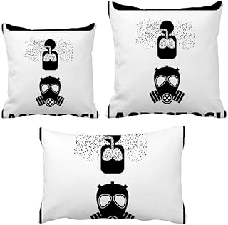 DIYthinker Symbol zagrożenia, azbestowe zanieczyszczone powietrze, zestaw poduszek do wstawiania poduszek, pokrywka, strona startowa, sofa, dekoracja, prezent