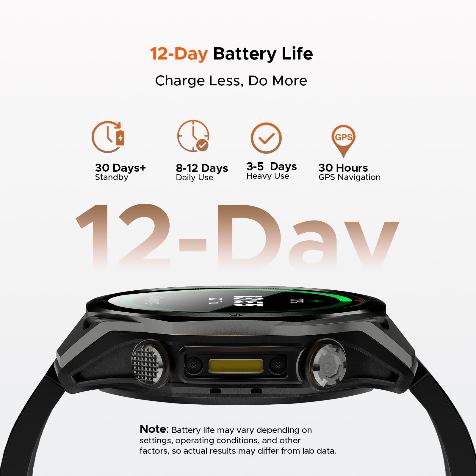Anywise W1 - Reloj Inteligente GPS para Hombre, 6 Posiciones por satélite, rastreador de Fitness Impermeable a 50 m, Reloj Inteligente AI para Hombre de 1.43 Pulgadas Compatible con teléfono