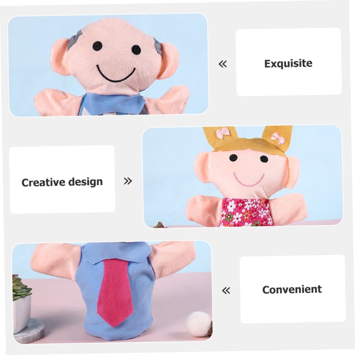 6 pezzi Burattini da Mano per Giocattolo Educativo in Morbido Peluche e Cotone PP Gioco di Ruolo Creativo per Stimolare Immaginazione e Comunicazione Sicuro e Durevole per Bambine
