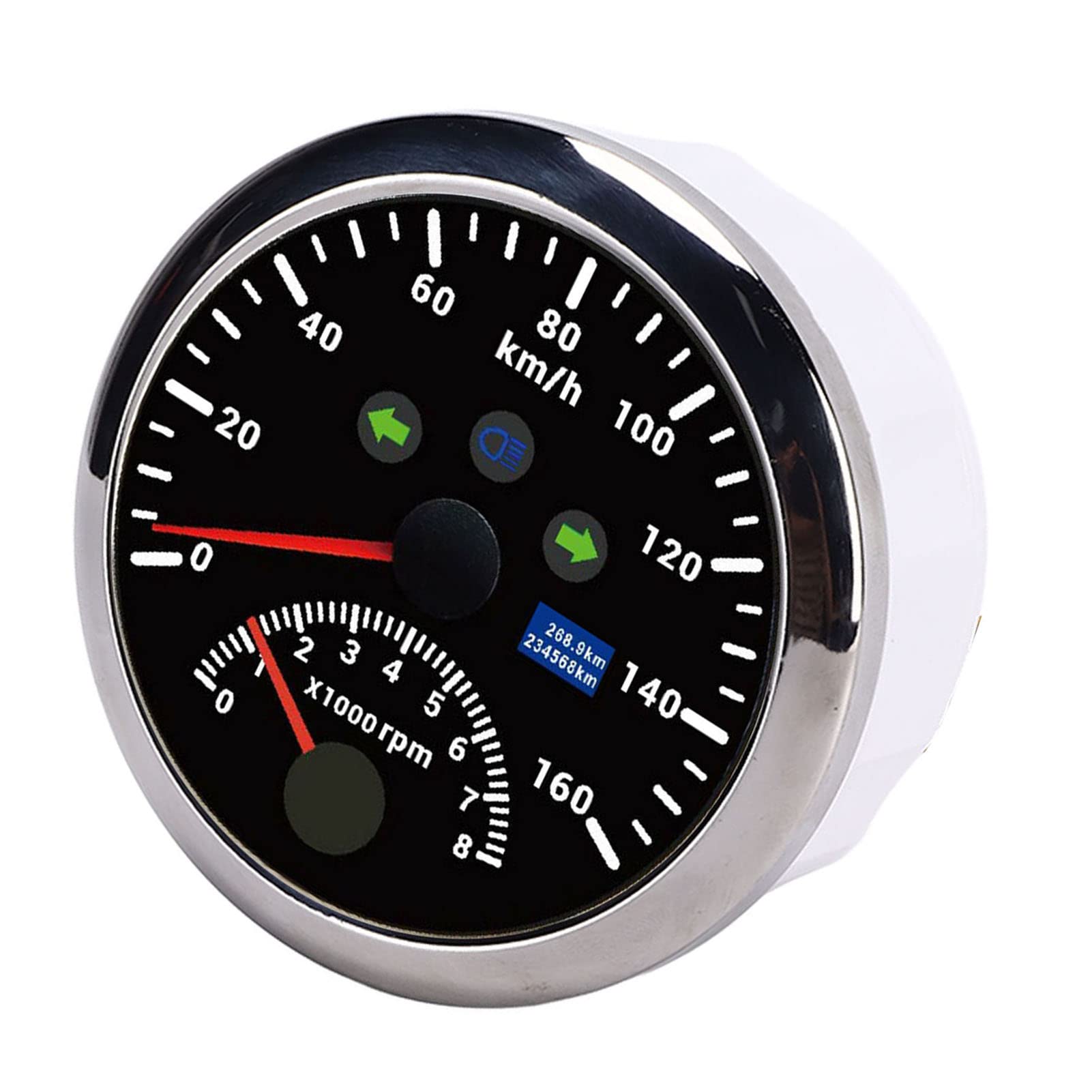 Ejoyous Speedometr GPS, Wysoka dokładność Wskazania, Niskie Zużycie Energii, Szerokie Napięcie Robocze, Wodoodporne IP67, Liczba Liczby Prędkości 85 Mm ((Czarny CX8201))
