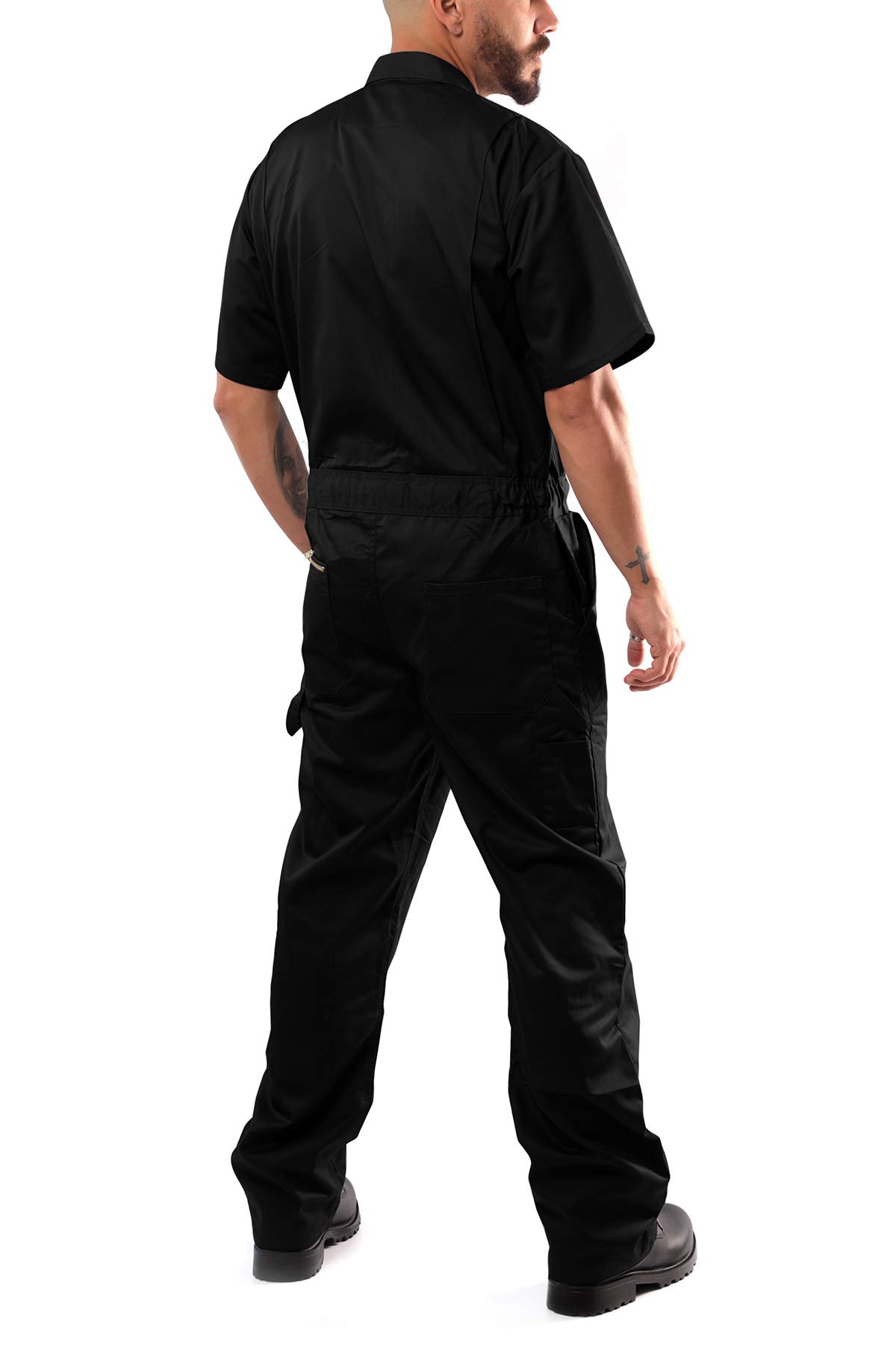 Coveralls for Men Short Sleeve Blended Zippered Pockets Jumpsuit for Men product thumbnail 5