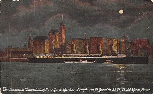 RM.S. Lusitania At New York Harbor RM.S. Lusitania, Cunard Lines
