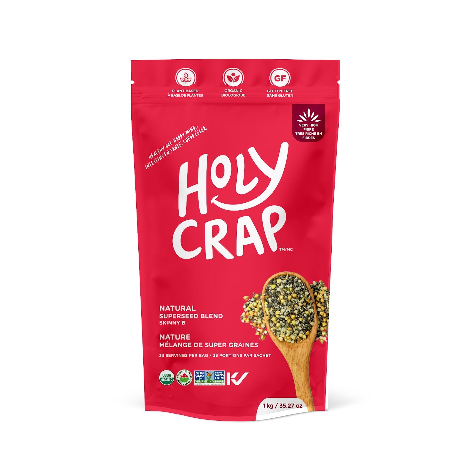 Holy Crap Cereal em Flocos com Sementes de Cânhamo e Chia Orgânica 1 kg