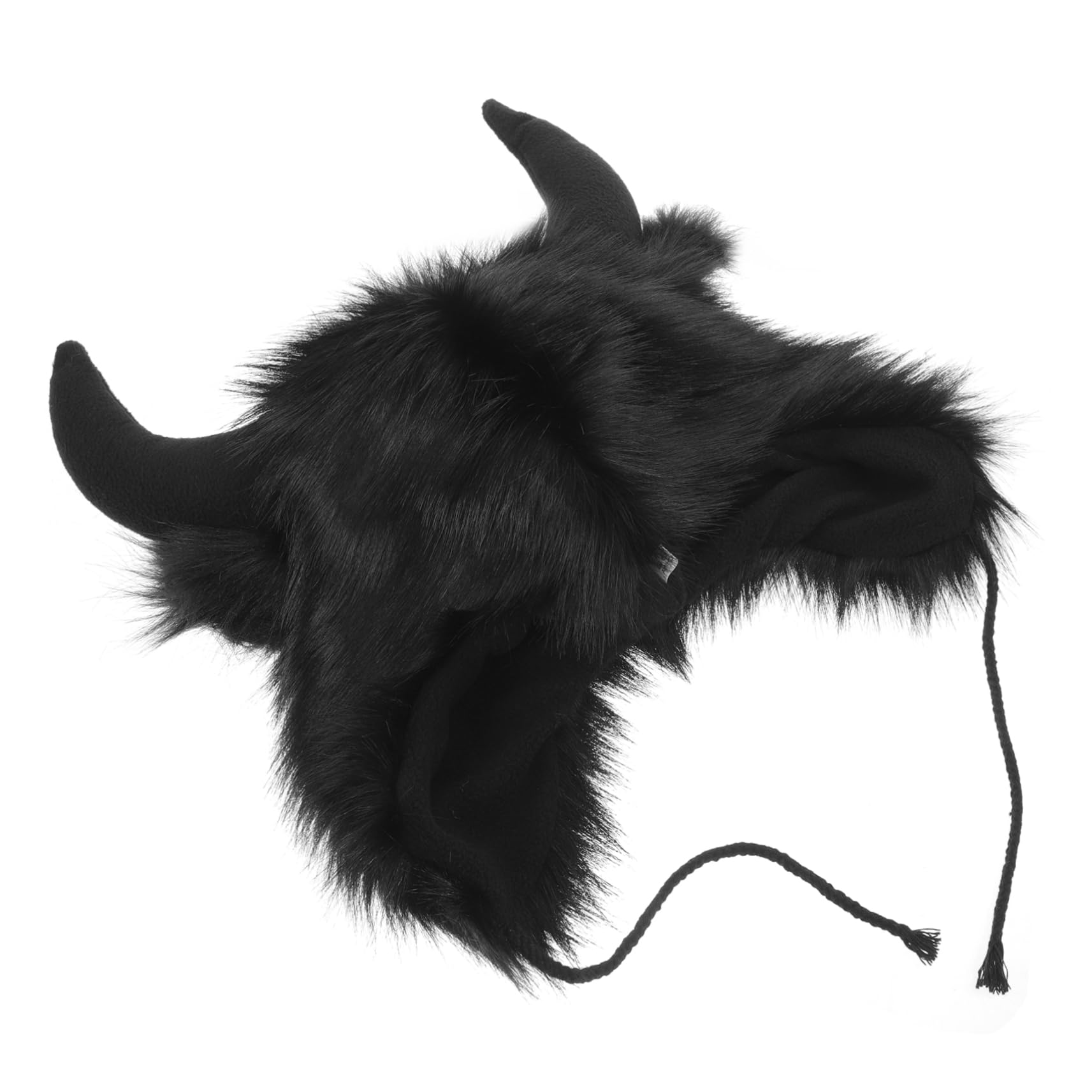FRCOLOR Tapa Del Oído De Bocina Fiesta Sombrero Gracioso Divertido Lindos Sombreros Sombrero Con Cuernos Sombreros De Orejas De Animales Sombrero Caliente Disfraz Negro Poliéster