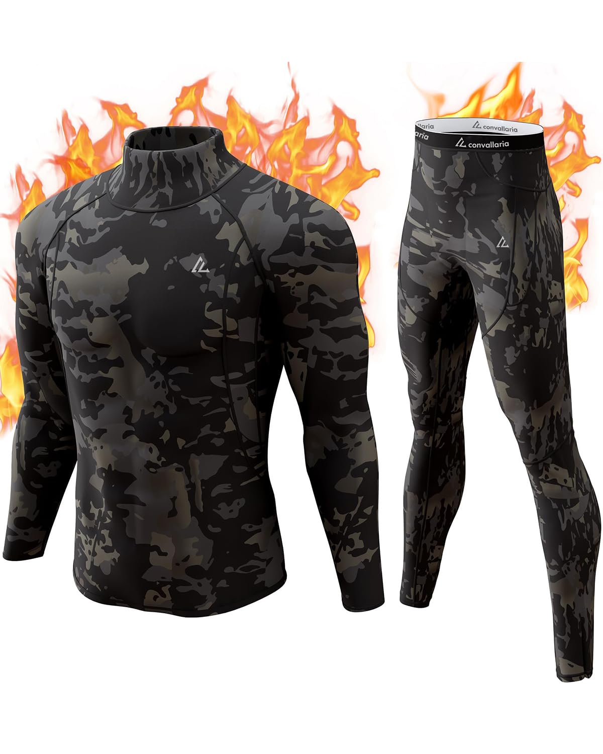 Mens Thermal Underwear Long Johns Set Cold Weather Hunting Base Layer